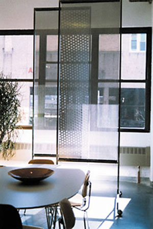 perforated aluminum, screening, steel frame