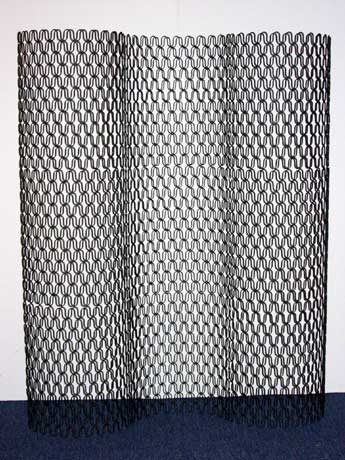 room divider, waved metal, spring screen